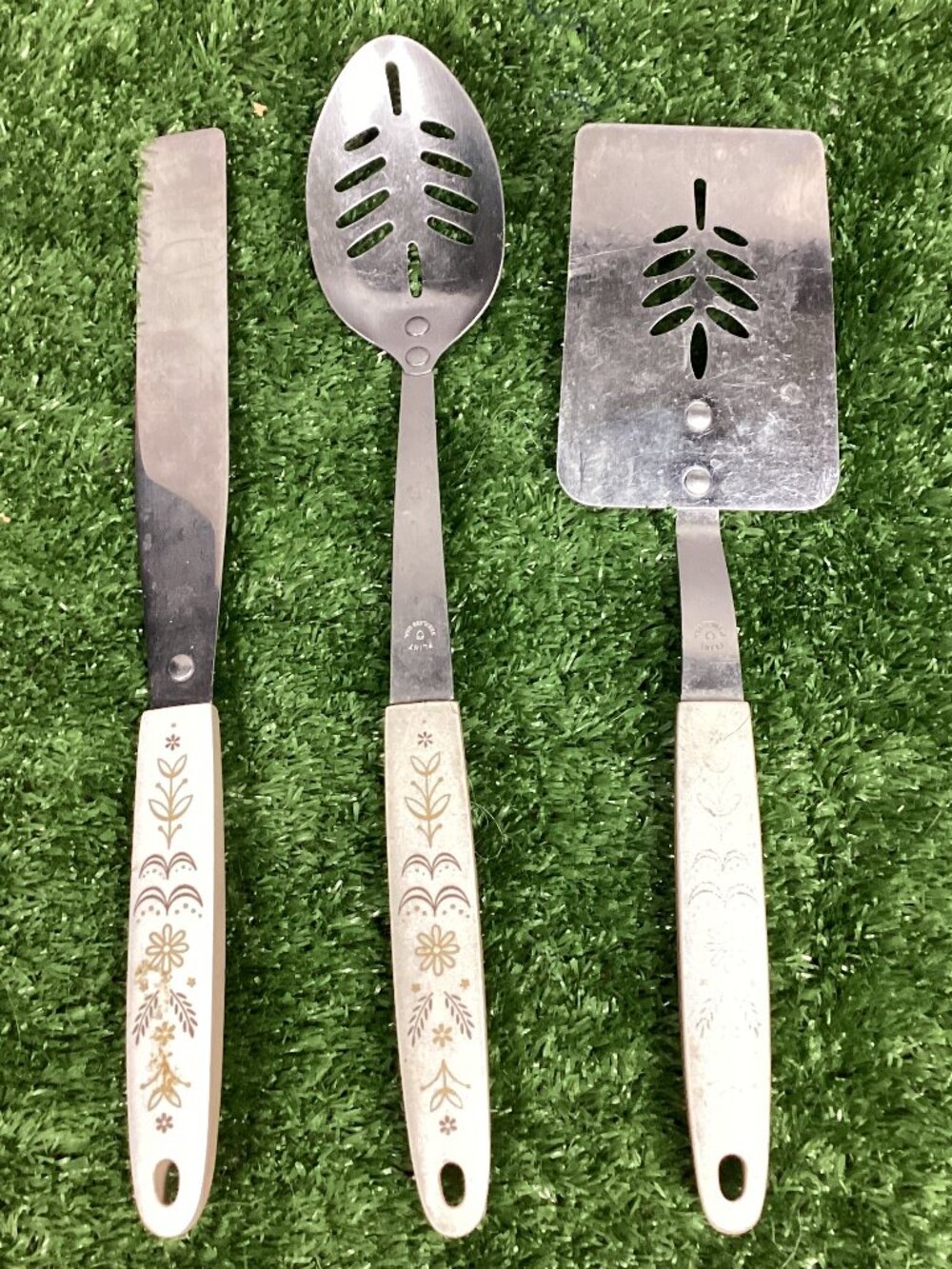 Vintage Ekco Flint Harvey Wheat Stainless Steel Kitchen Utensils 60s (3)